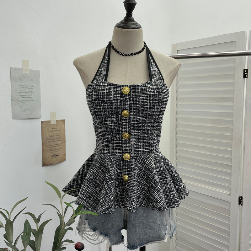 Women'S Fashion Umbrella - ISAROSE Tweed Halter Tops for Women