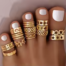 Women'S Fashion Rings Gold - 13 piece set of 24k gold