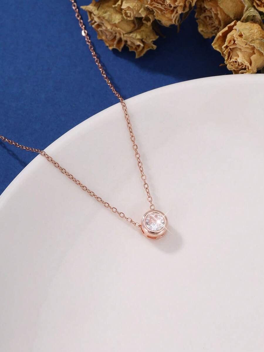 Women'S Fashion Petite - Elegant Micro Inlaid Petite Copper Clavicle