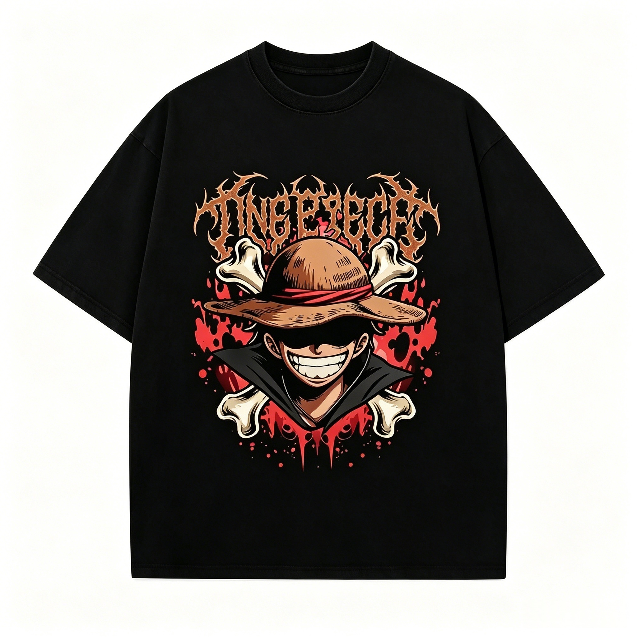 Straw Hat Summer - One Piece Luffy Oversized T-Shirt Men