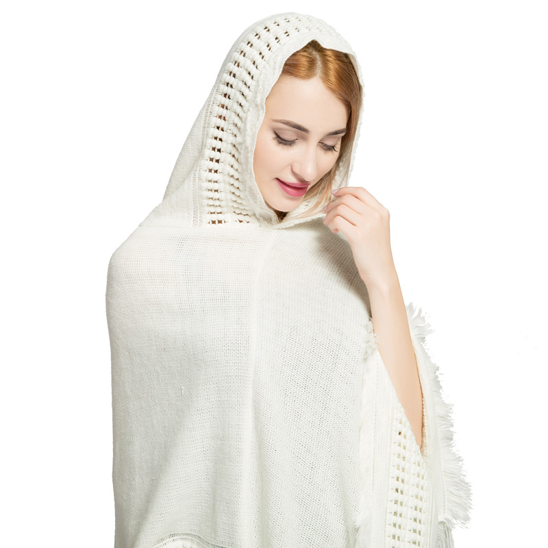 Women'S Fashion Knitwear - Bestseller Women's Hooded Cape Poncho Soft