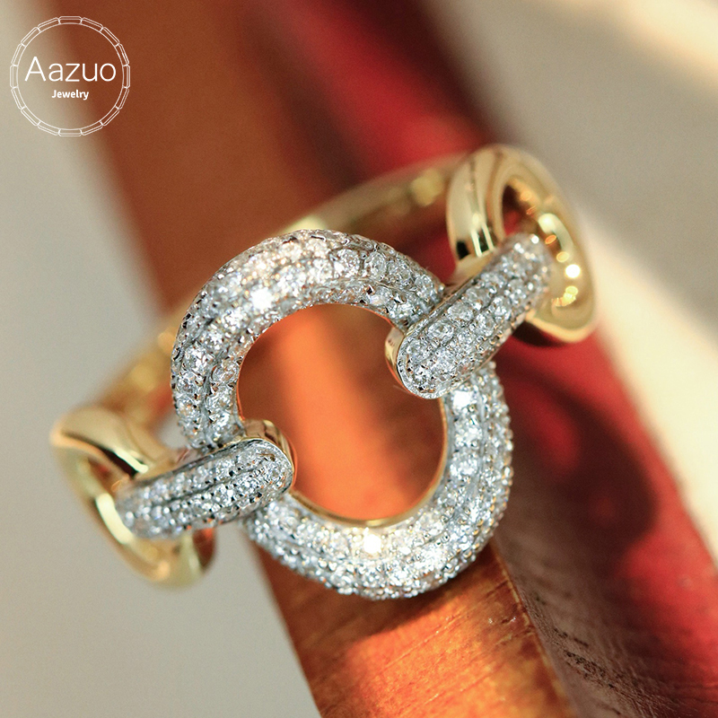 Women'S Fashion Rings Gold - Aazuo Fine Jewely Real 18K Yellow