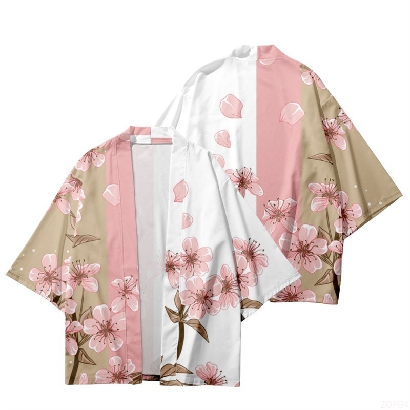 Women'S Fashion Knitwear - Summer Women Flower Print Kimono Men