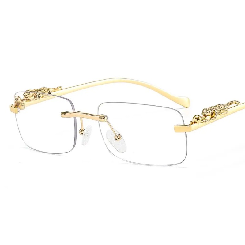 Women'S Fashion Eyewear - Rimless Square Sunglasses Women Men Luxury