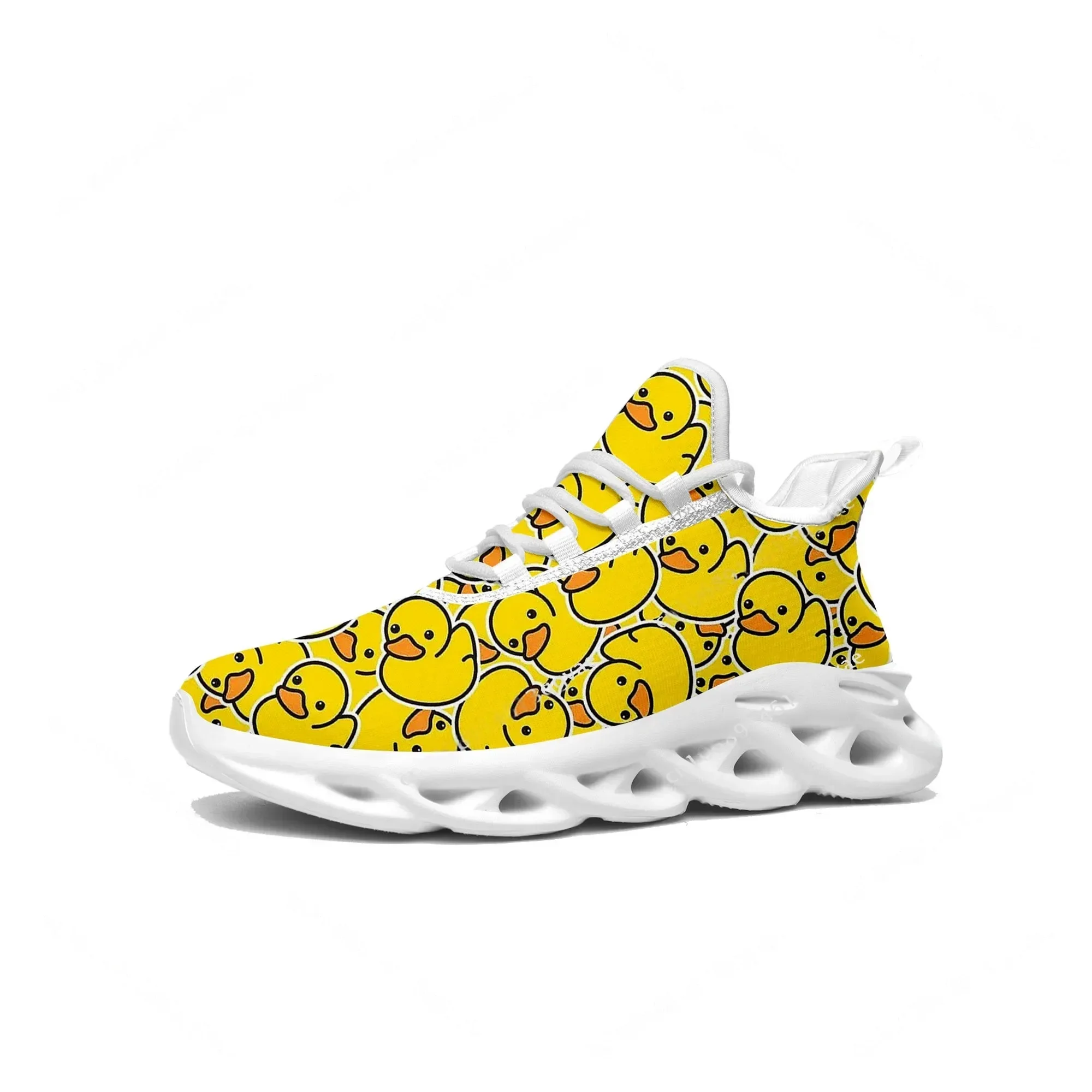 Yellow Duck Printed Flats Snea - Women'S Yellow Fashion Sneakers avis et prix