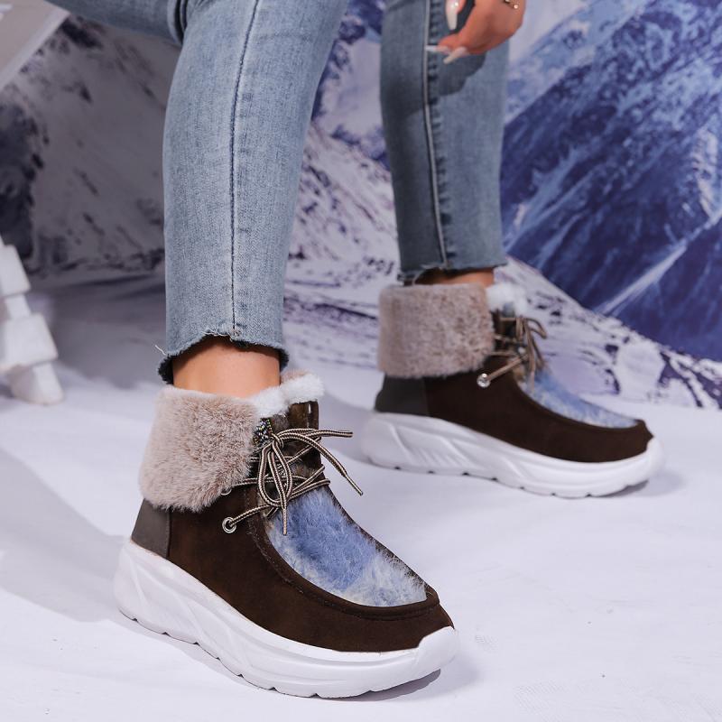Fashion Faux Fur Lace Up Snow  - Women'S Fashion Hiking Boots avis et prix