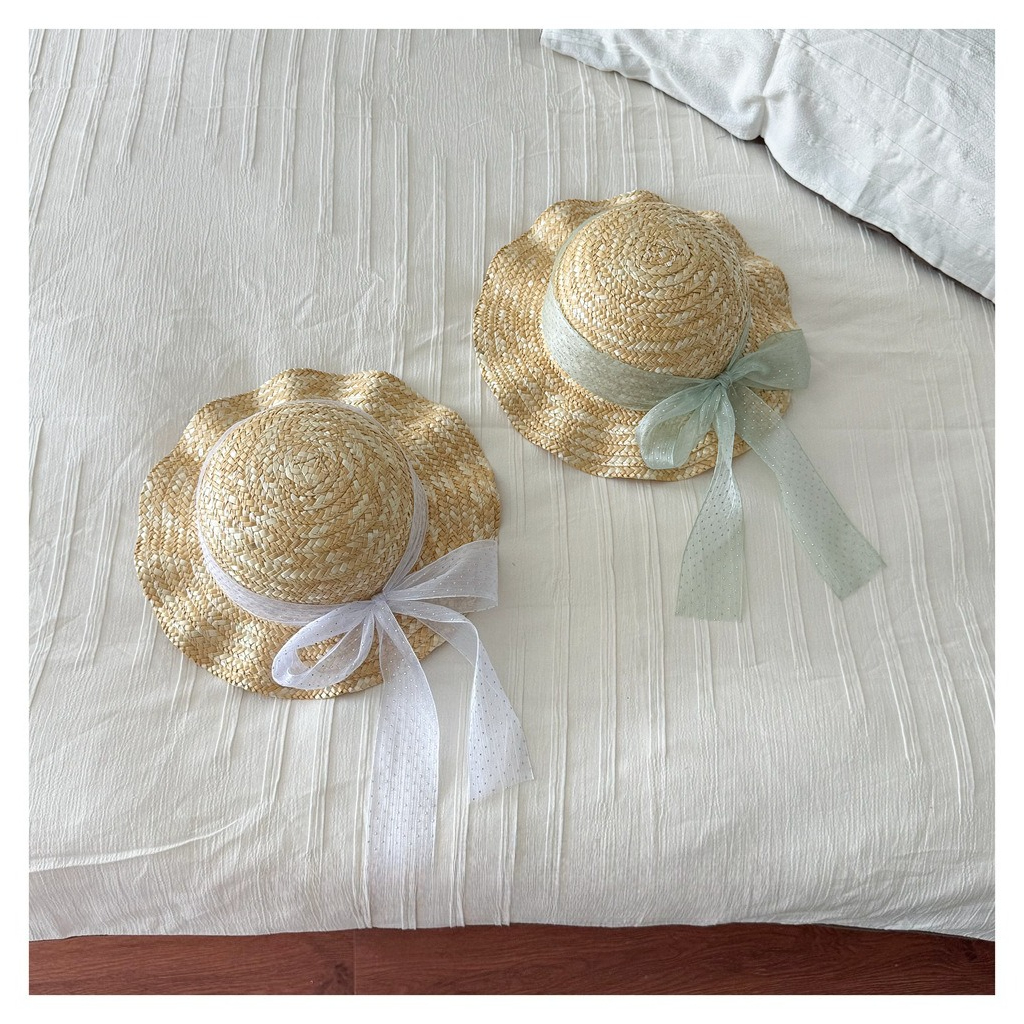 Kids Natural Straw Sun Hat wit - Straw Hat Summer avis et prix