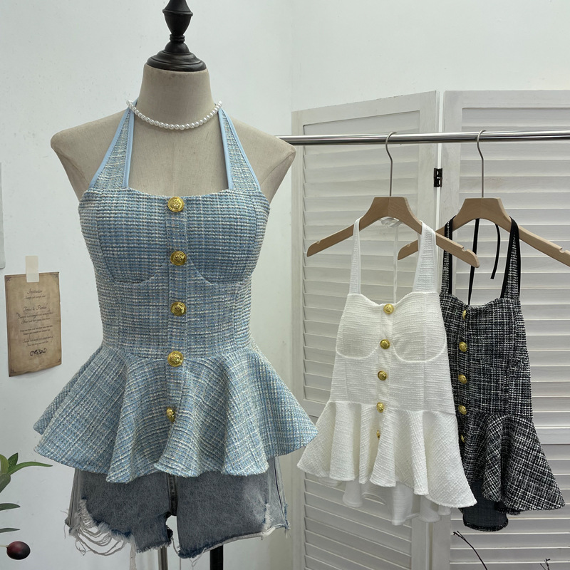 ISAROSE Tweed Halter Tops for  - Women'S Fashion Umbrella avis et prix