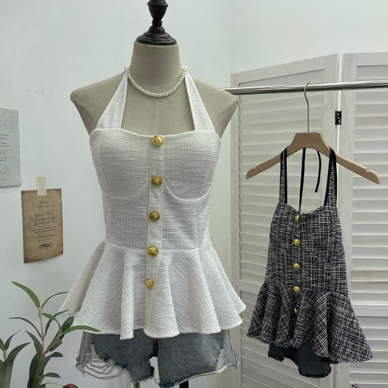 ISAROSE Tweed Halter Tops for  - Women'S Fashion Umbrella avis et prix