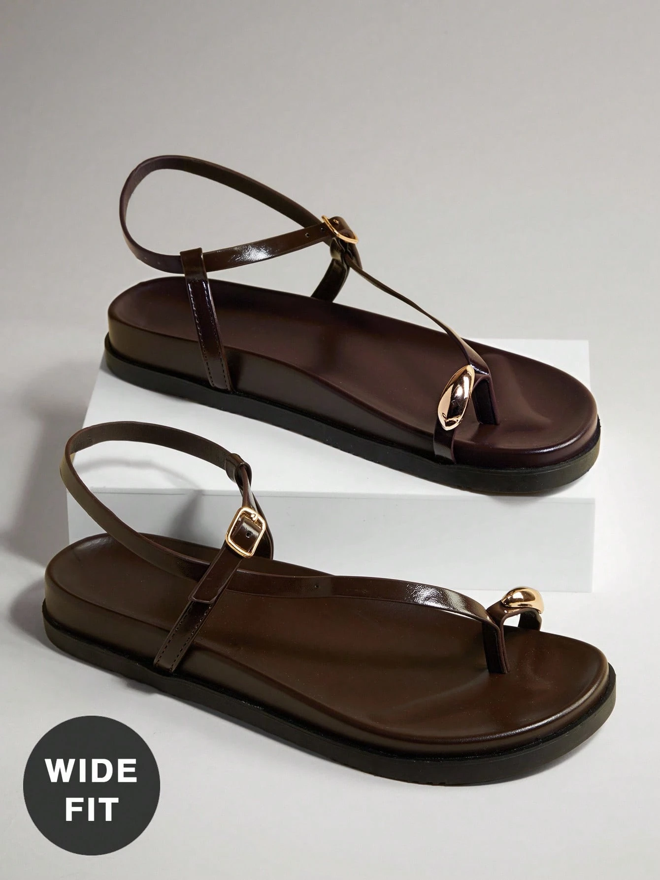 Wide Fit Women Flat Sandals Wi - Women'S Fashion Rings Gold avis et prix