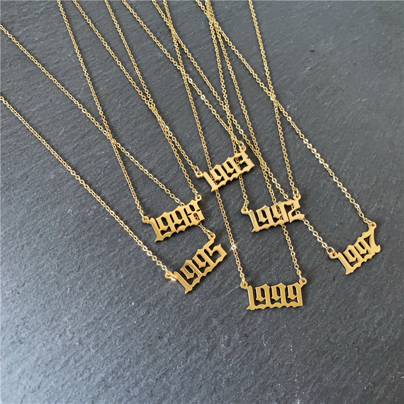 Year Number Birth Date Necklac - Women'S Fashion Year 2000 avis et prix