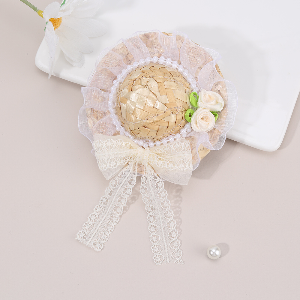 New Mini Straw Hat Hair Clip S - Straw Hat Summer avis et prix