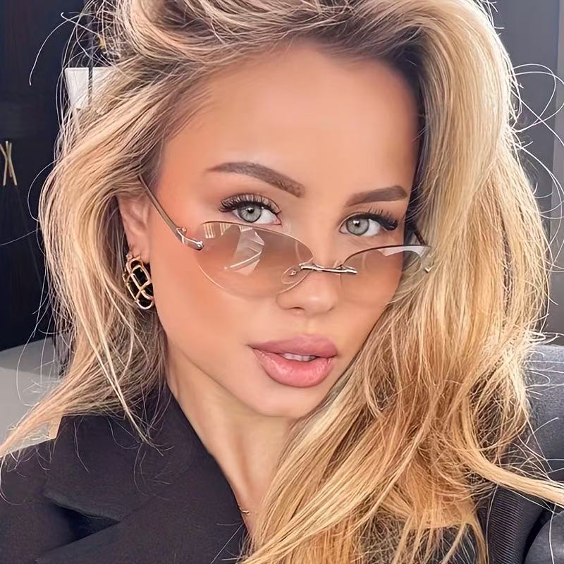 Rimless Oval Sunglasses Women  - Women'S Fashion Eyewear avis et prix