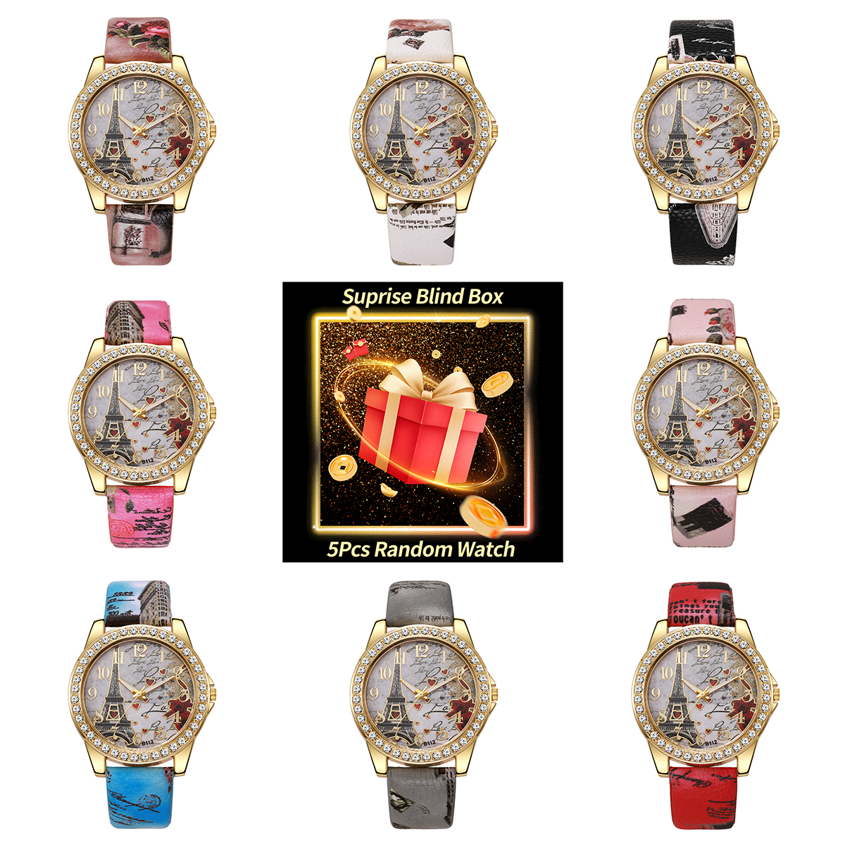 5PCS Surprise Mystery Box-Fash - Fashion Women Watches avis et prix