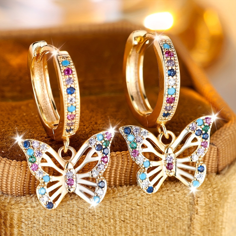 Pair of Butterfly Hoop Earring - Women'S Fashion Petite avis et prix