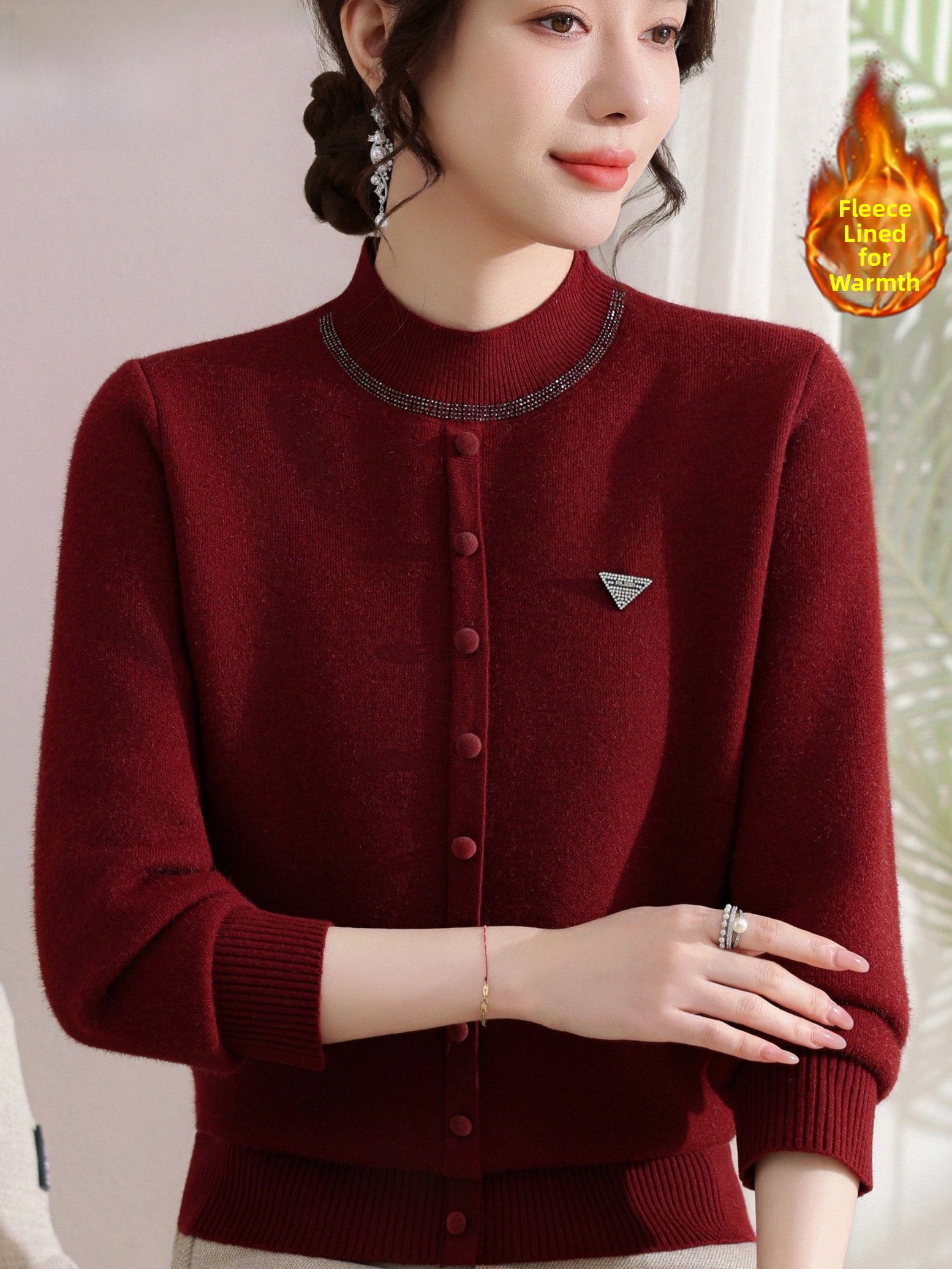Fashionable Knitted Fleece Lin - Women Fashion Over 60 avis et prix