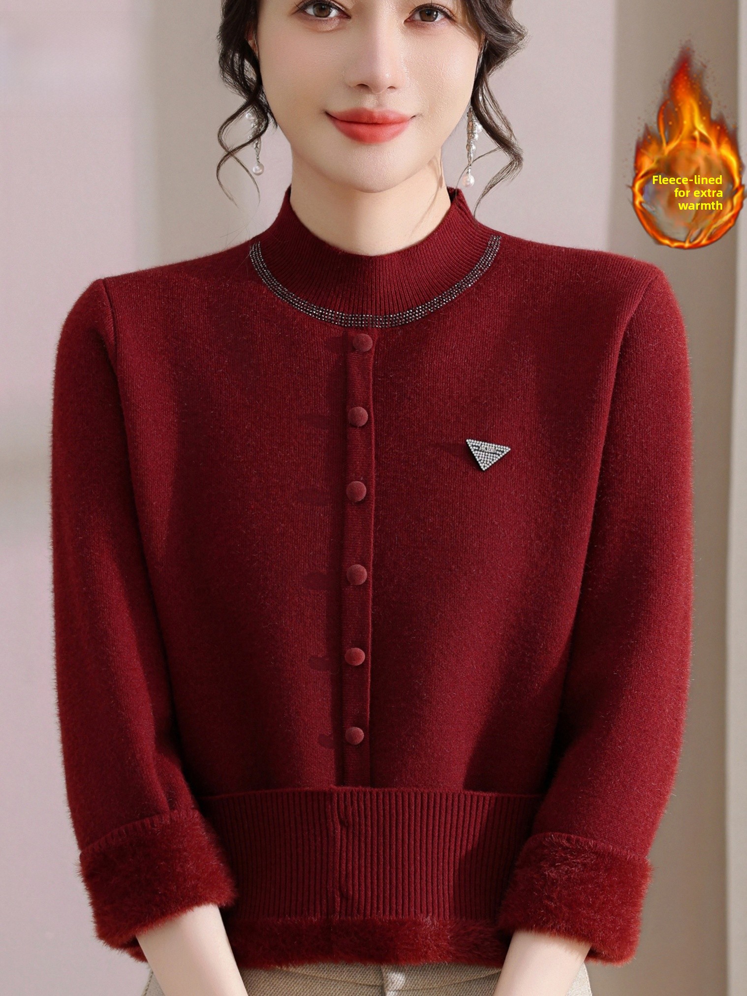Fashionable Knitted Fleece Lin - Women Fashion Over 60 avis et prix