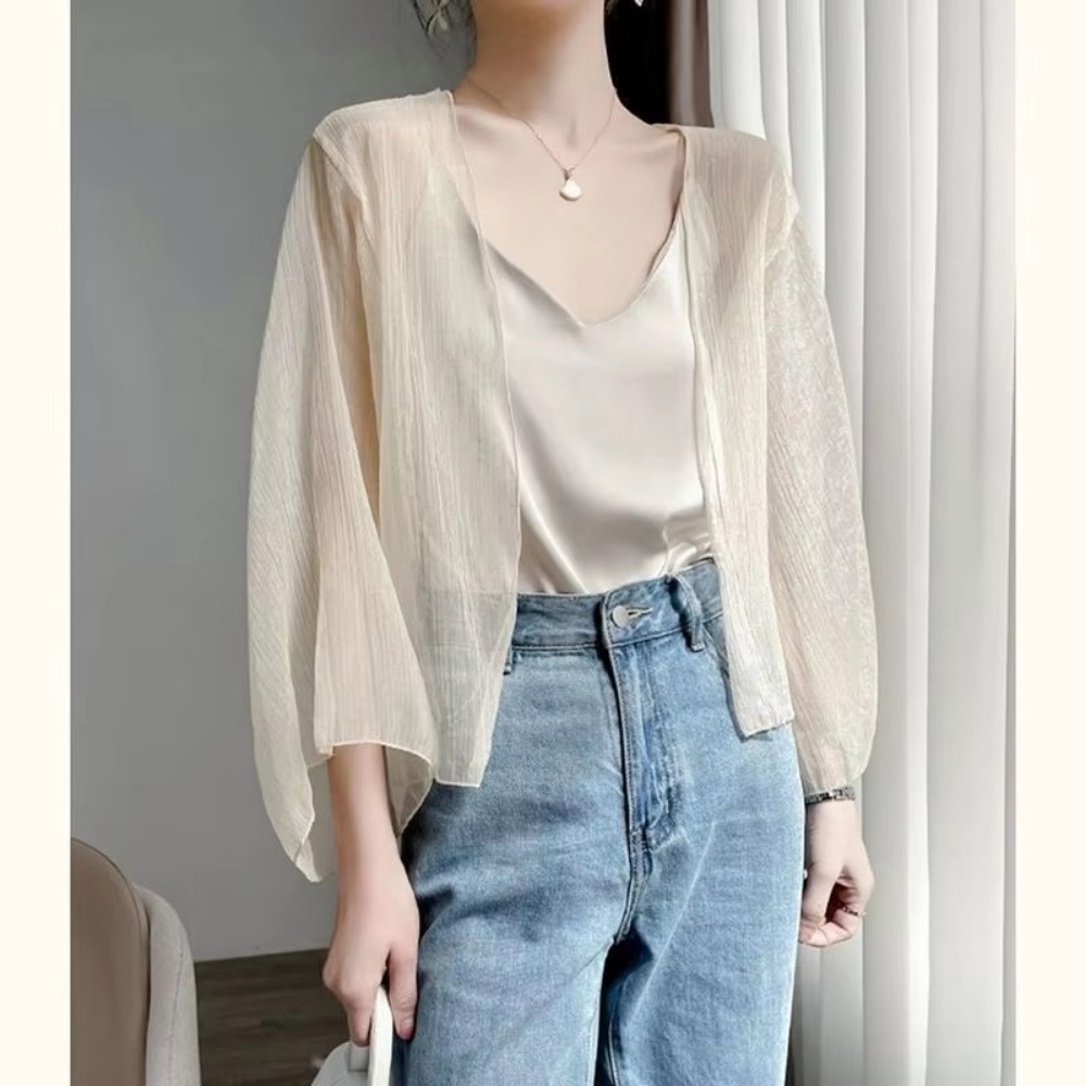 Summer Crinkle Women Cardigan  - Women'S Fashion Knitwear avis et prix