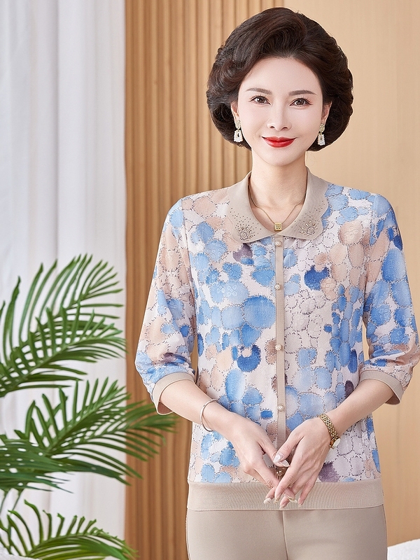 Ice Silk Elastic Printed Short - Women Fashion Over 60 avis et prix