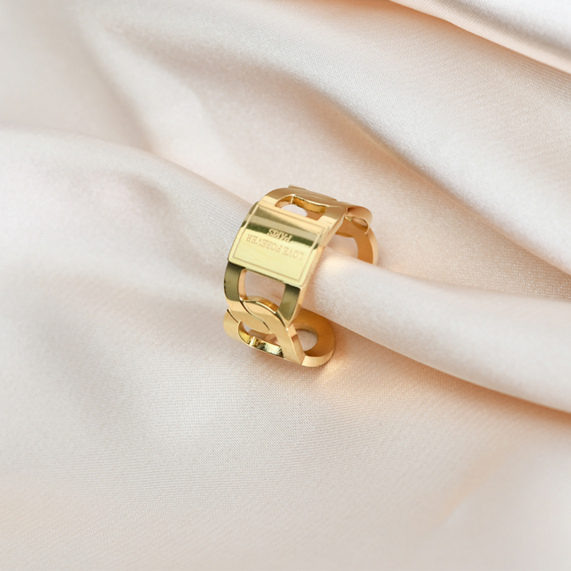Trendy Gold Titanium Steel Ope - Women'S Fashion Rings Gold avis et prix