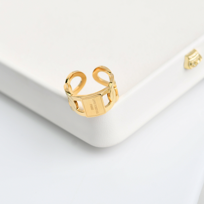Trendy Gold Titanium Steel Ope - Women'S Fashion Rings Gold avis et prix