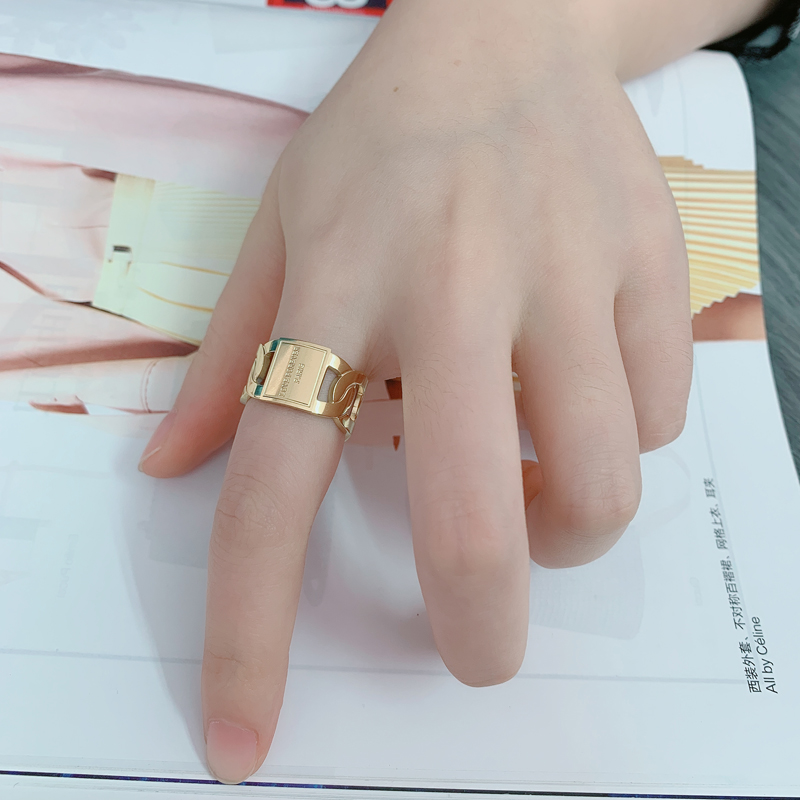 Trendy Gold Titanium Steel Ope - Women'S Fashion Rings Gold avis et prix