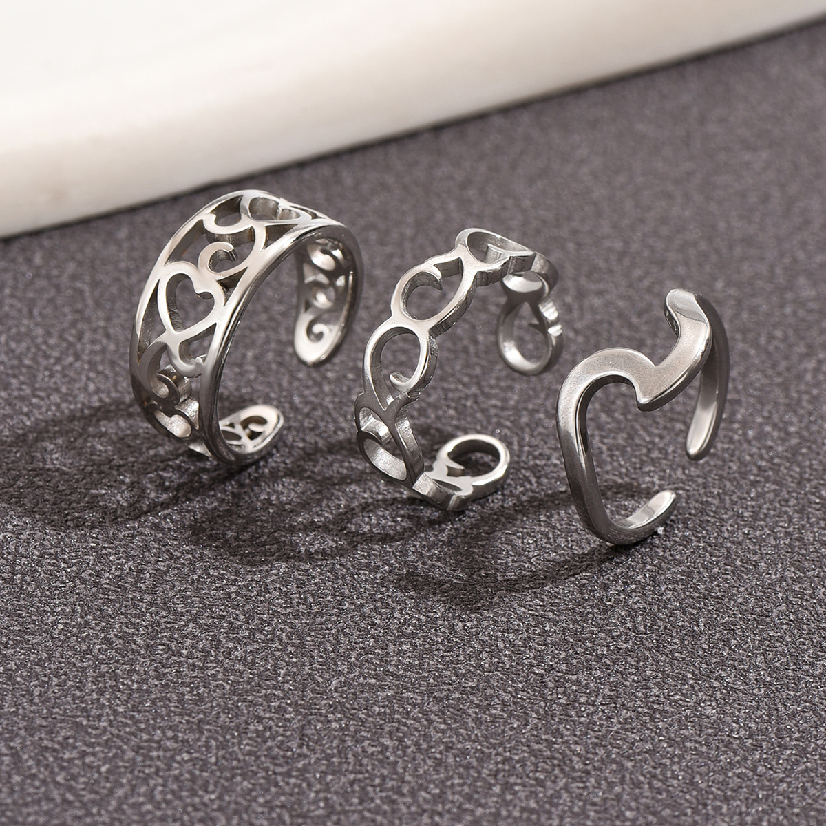 3PC Filled Toe Rings Set for W - Women'S Fashion Rings Gold avis et prix