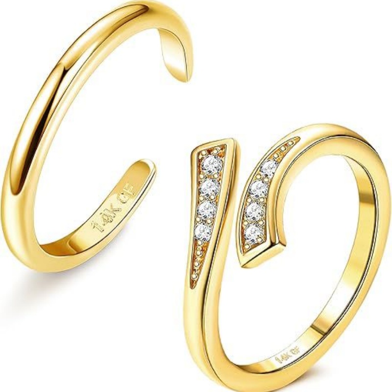 14K Gold-Plated Adjustable Zir - Women'S Fashion Rings Gold avis et prix