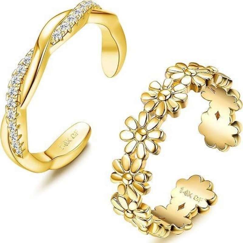 14K Gold-Plated Adjustable Zir - Women'S Fashion Rings Gold avis et prix