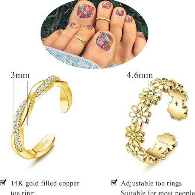 14K Gold-Plated Adjustable Zir - Women'S Fashion Rings Gold avis et prix