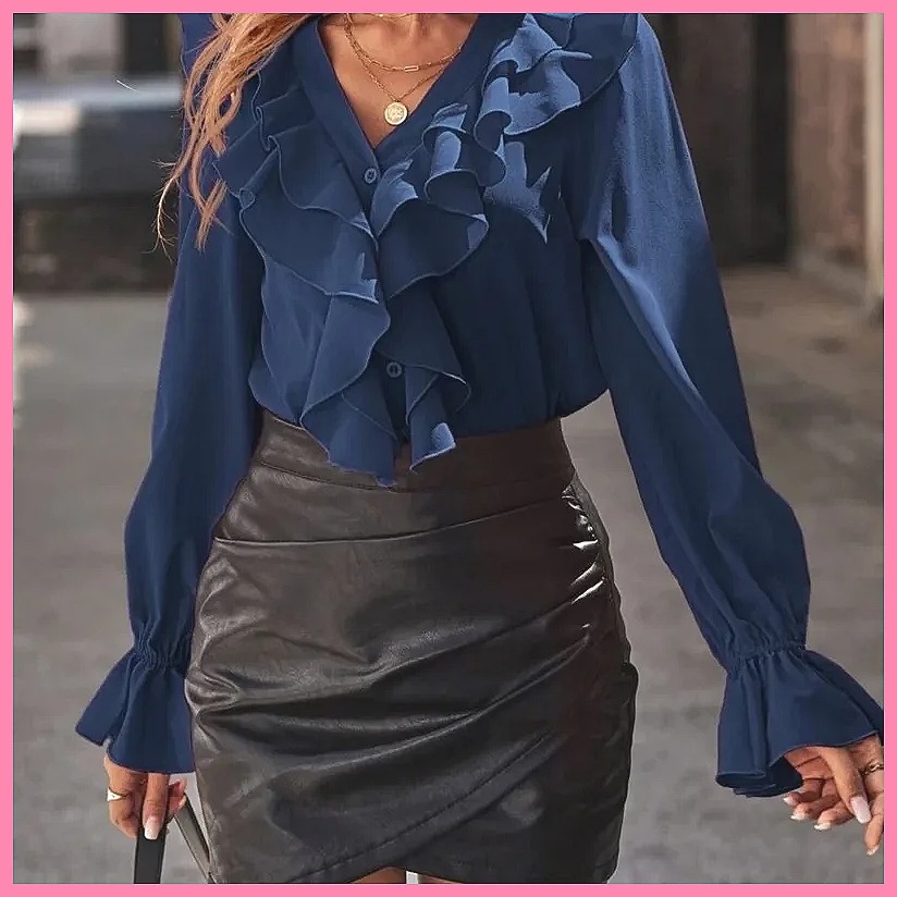2025 Fashion V-Neck Ruffle Fla - Women'S Fashion avis et prix