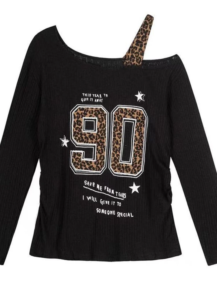 Y2K Patchwork Leopard Print T- - Women'S Fashion avis et prix