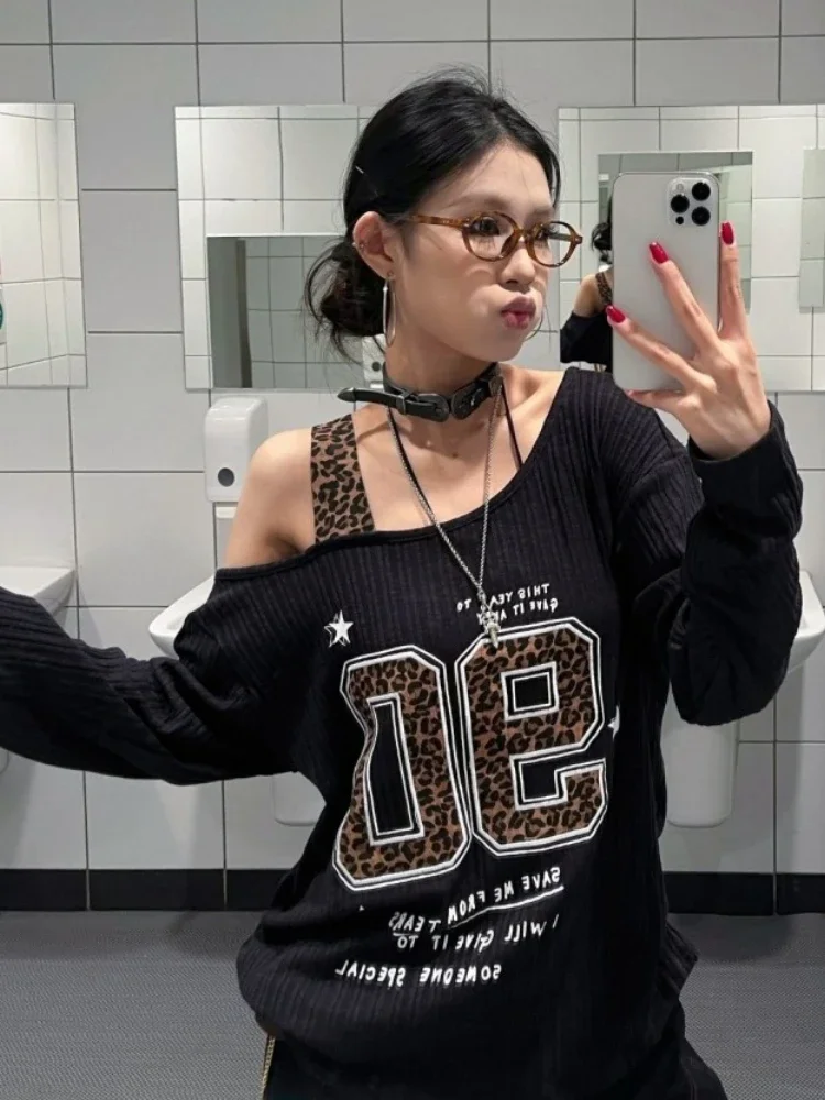 Y2K Patchwork Leopard Print T- - Women'S Fashion avis et prix