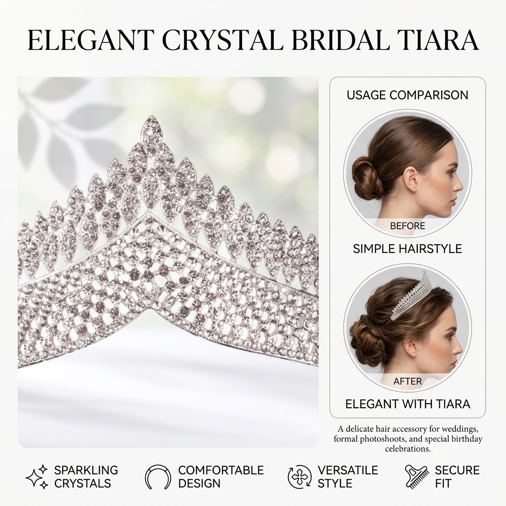 Crystal Tiara-Bridal Hairpiece - Women Fashion Designer avis et prix