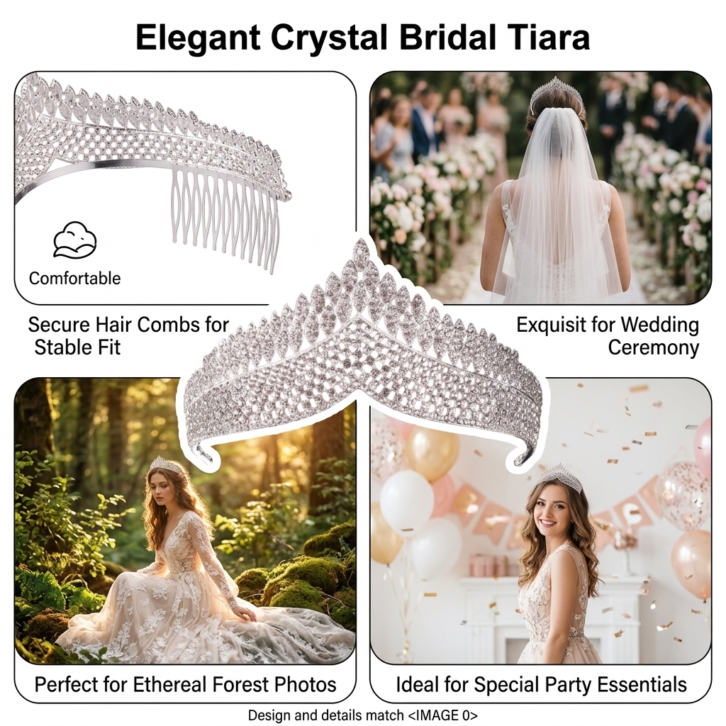 Crystal Tiara-Bridal Hairpiece - Women Fashion Designer avis et prix