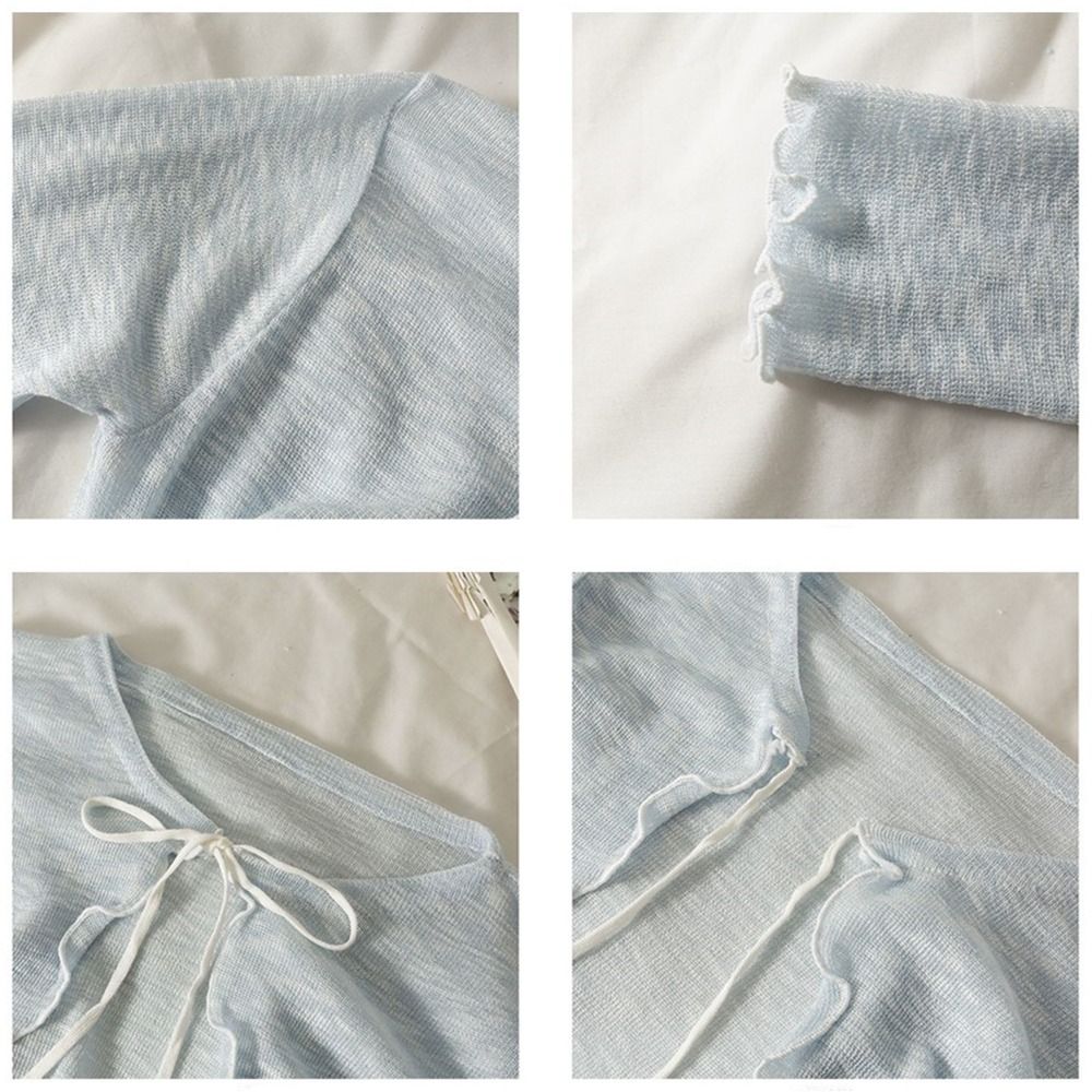 Thin Sunscreen Cardigan Ruffle - Women'S Fashion Knitwear avis et prix