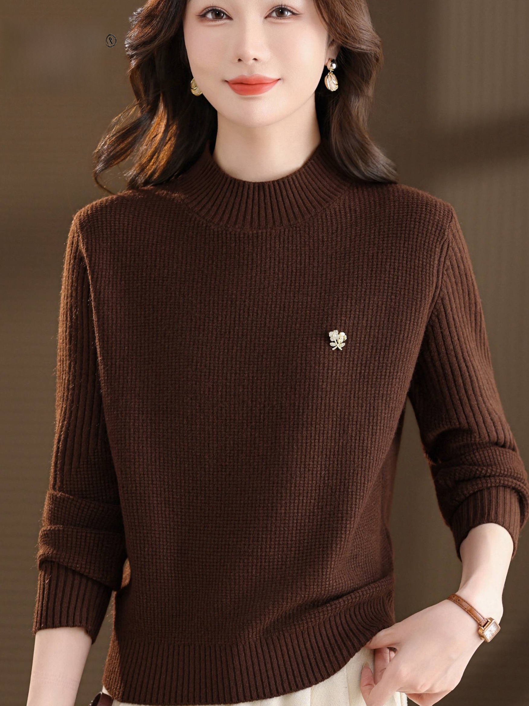 Warm Knitted Base Layer Shirt  - Women Fashion Over 60 avis et prix