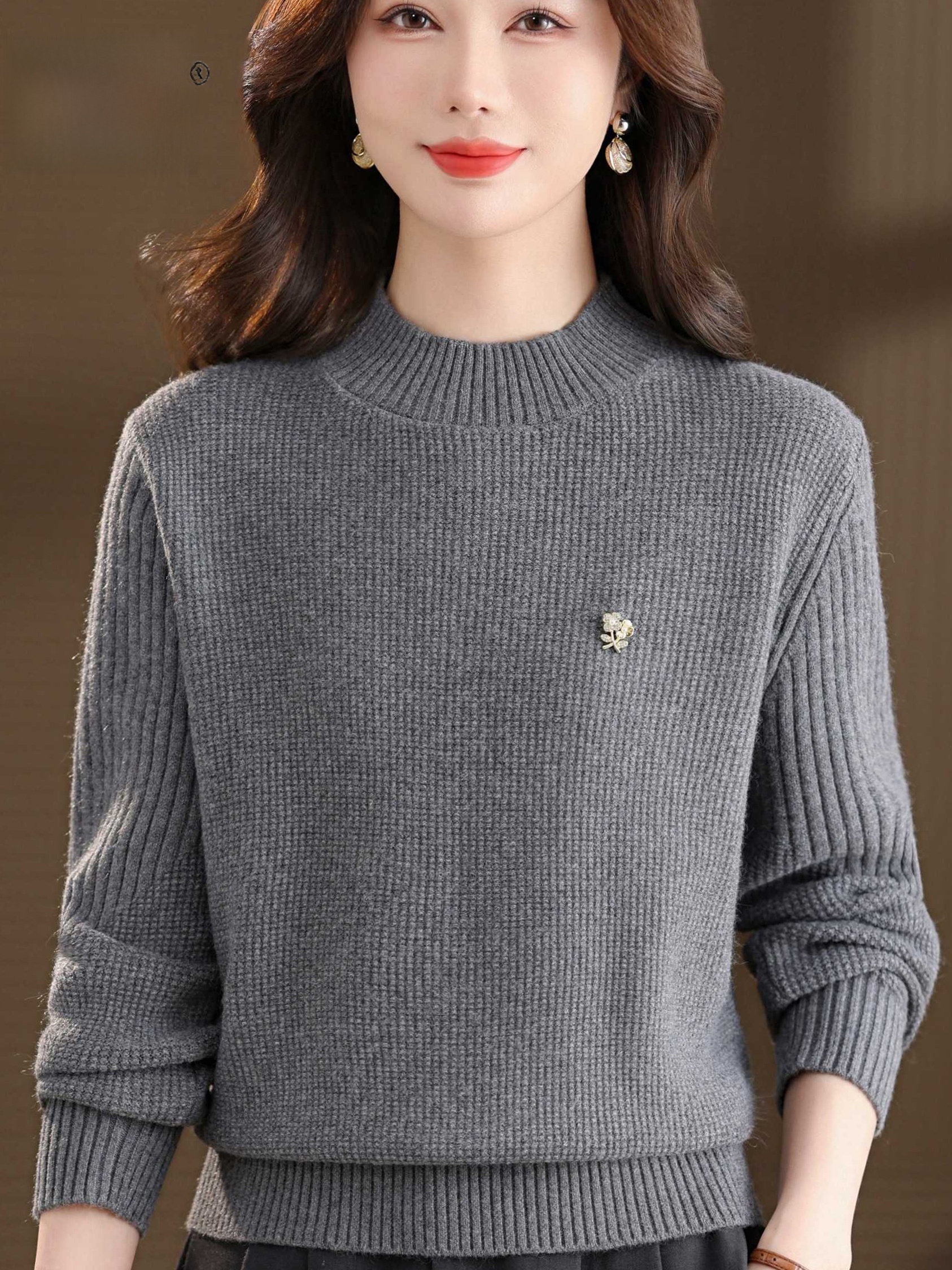 Warm Knitted Base Layer Shirt  - Women Fashion Over 60 avis et prix