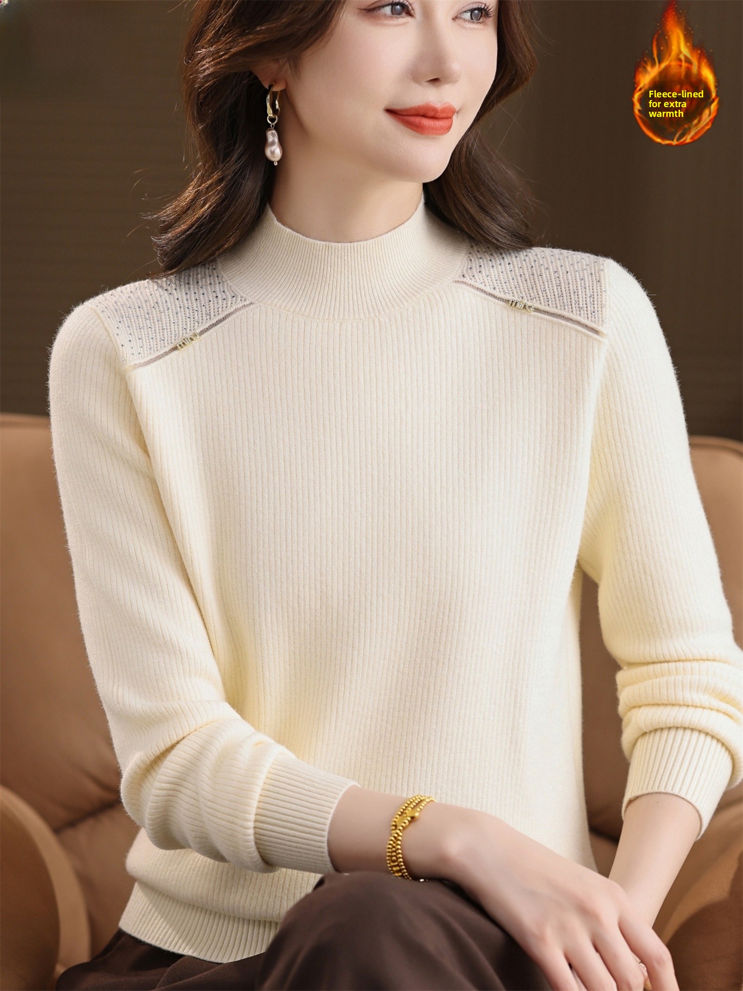 Thickened Fleece Lined Knitted - Women Fashion Over 60 avis et prix