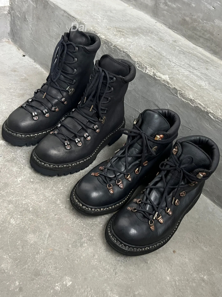 Unisex Black Leather Lace Up H - Women'S Fashion Hiking Boots avis et prix