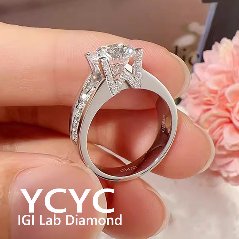 Round D Color CVD Lab Grown Di - Women'S Fashion Rings Gold avis et prix
