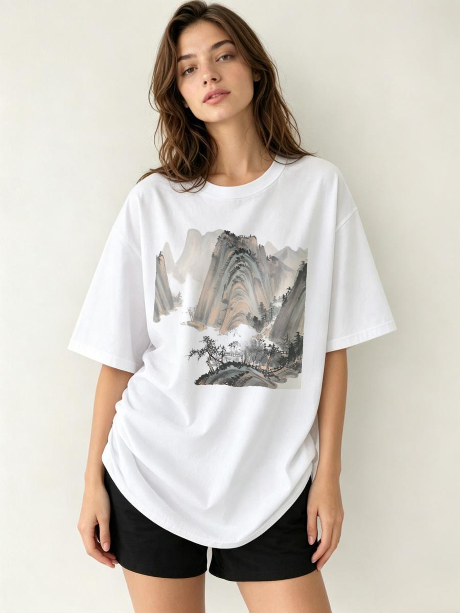 T Shirts Streetwear Oversized  - Women Fashion Brand Logo avis et prix