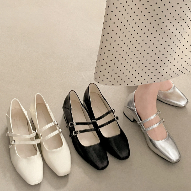 Square Toe Low Heel Women Silv - Women Fashion Style avis et prix