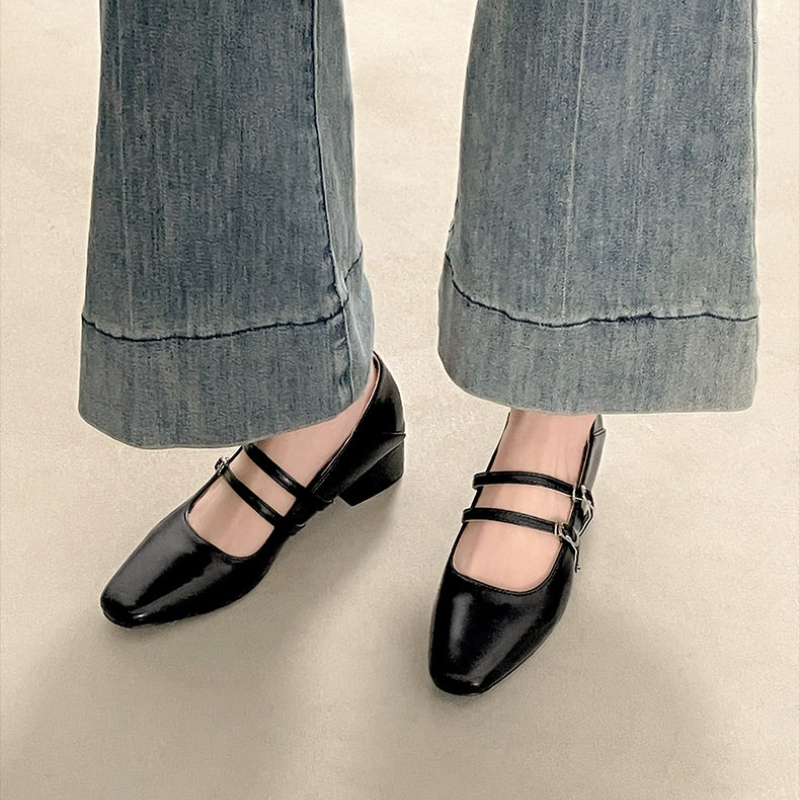 Square Toe Low Heel Women Silv - Women Fashion Style avis et prix