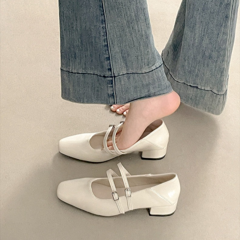 Square Toe Low Heel Women Silv - Women Fashion Style avis et prix