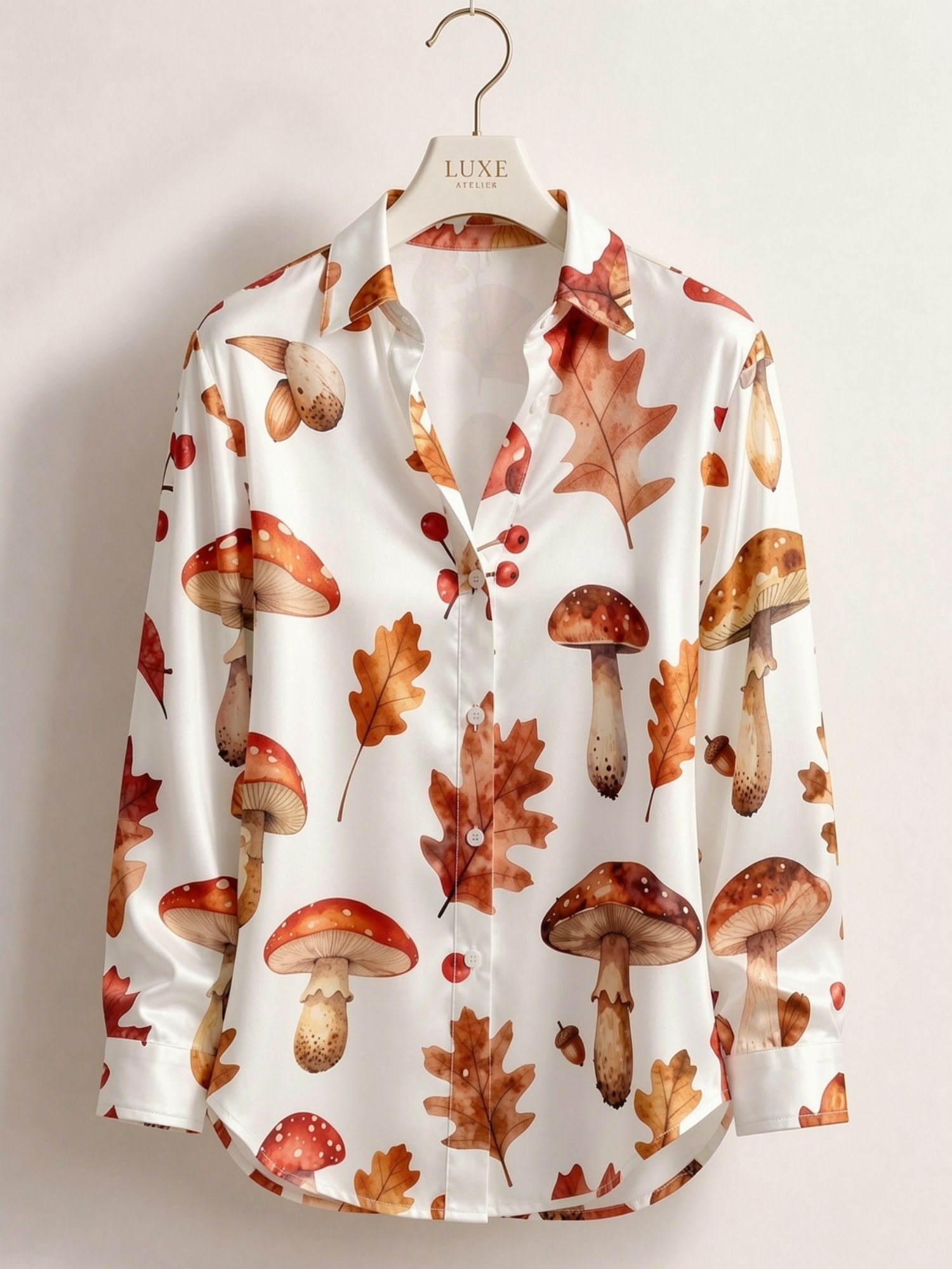 White Autumn Mushroom Leaves S - Women'S Fashion Boutique avis et prix