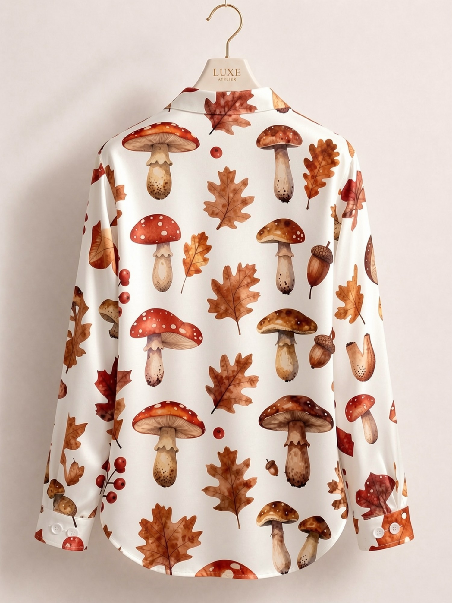 White Autumn Mushroom Leaves S - Women'S Fashion Boutique avis et prix