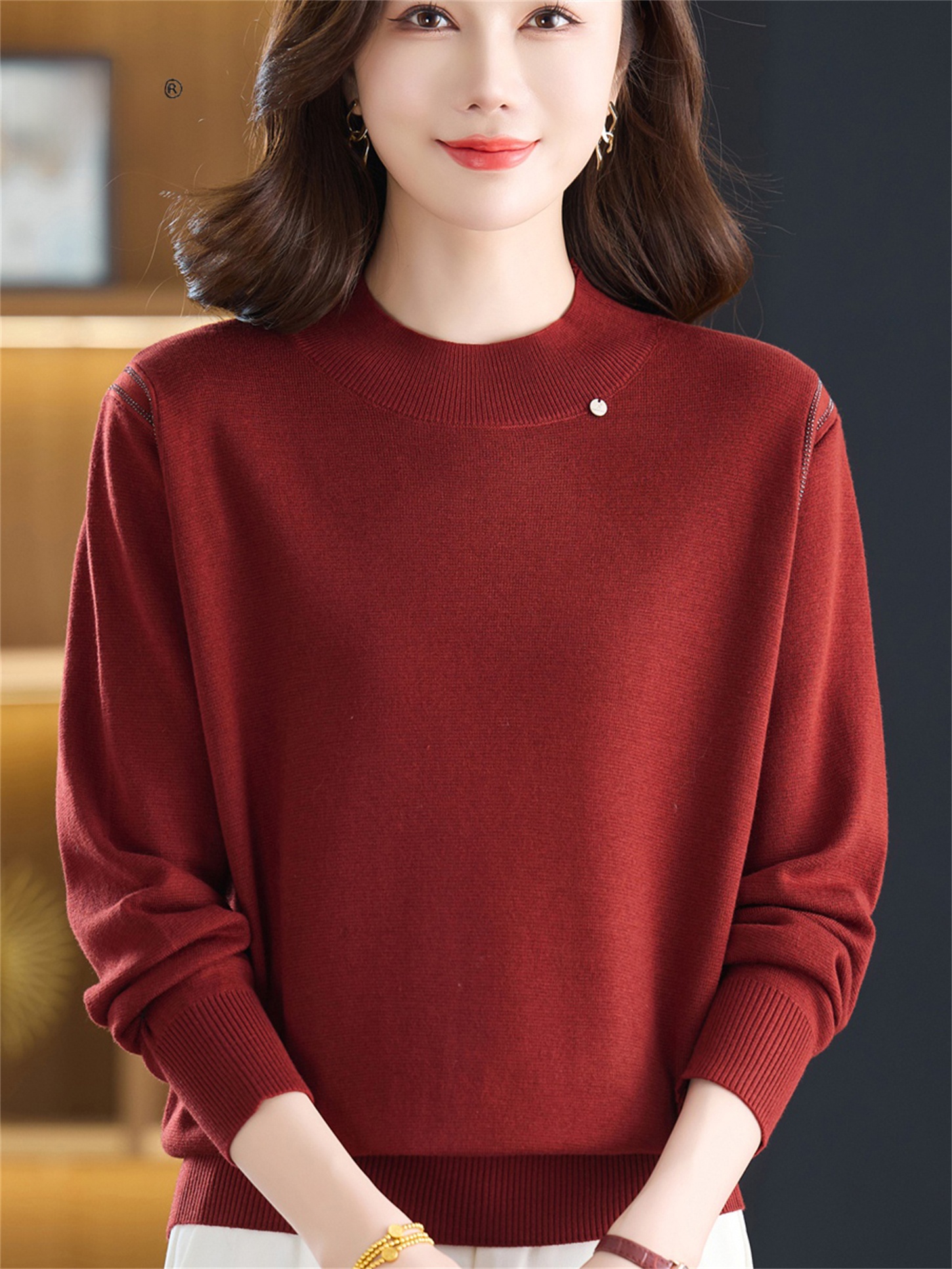 Fashionable round Neck Knitwea - Women Fashion Over 60 avis et prix