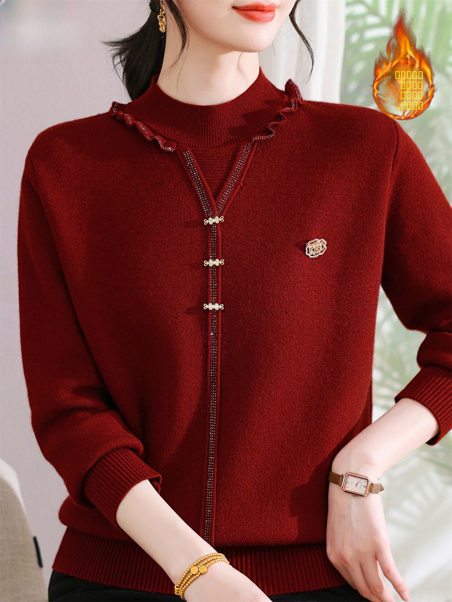 Thickened Fleece Knitted Sweat - Women Fashion Over 60 avis et prix