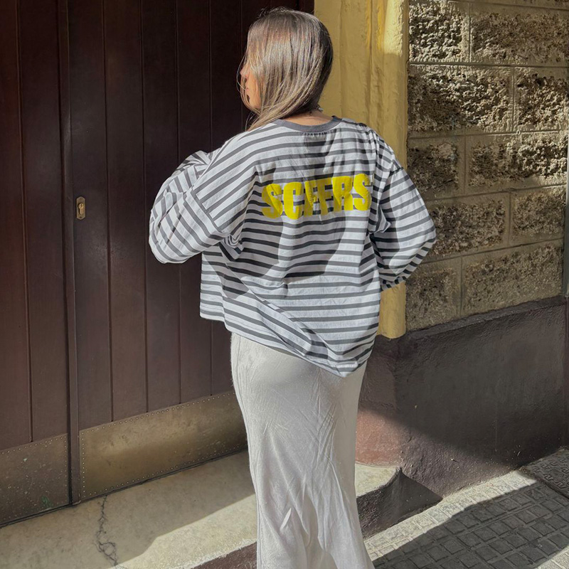 SCFFRS Striped Sweatshirt Tops - Women'S Fashion avis et prix